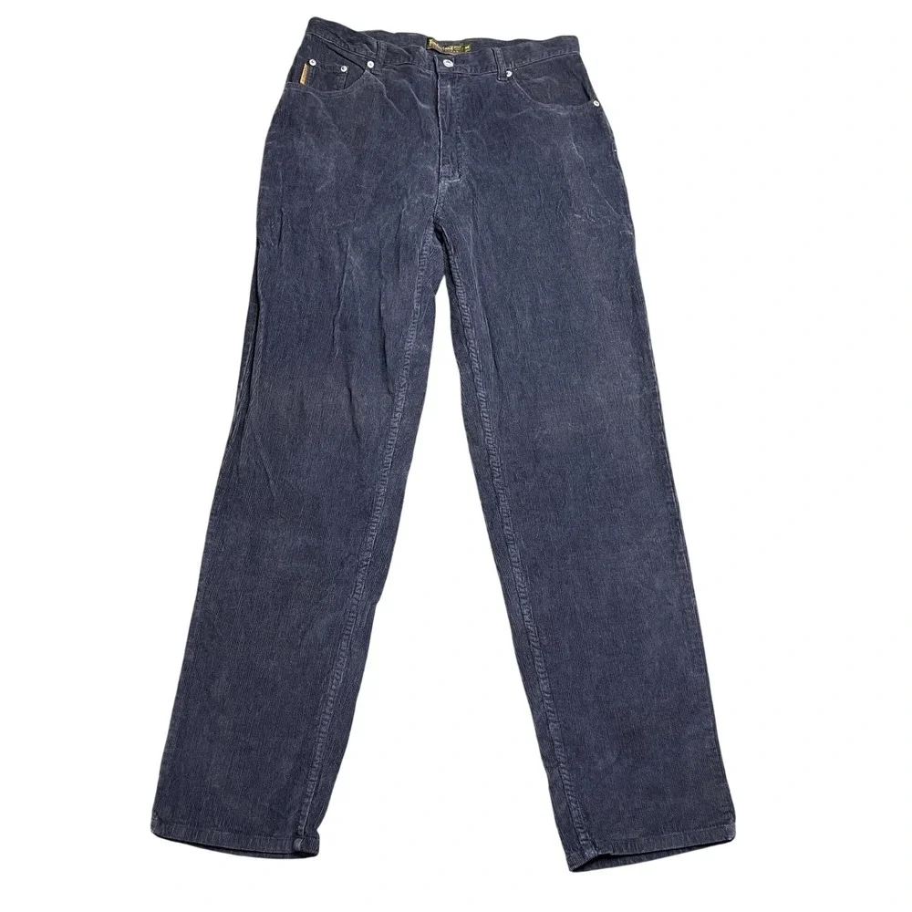 Timberland Weathergear Mens 34 Navy Blue Corduroy Pant Vintage 1996 Straight Leg